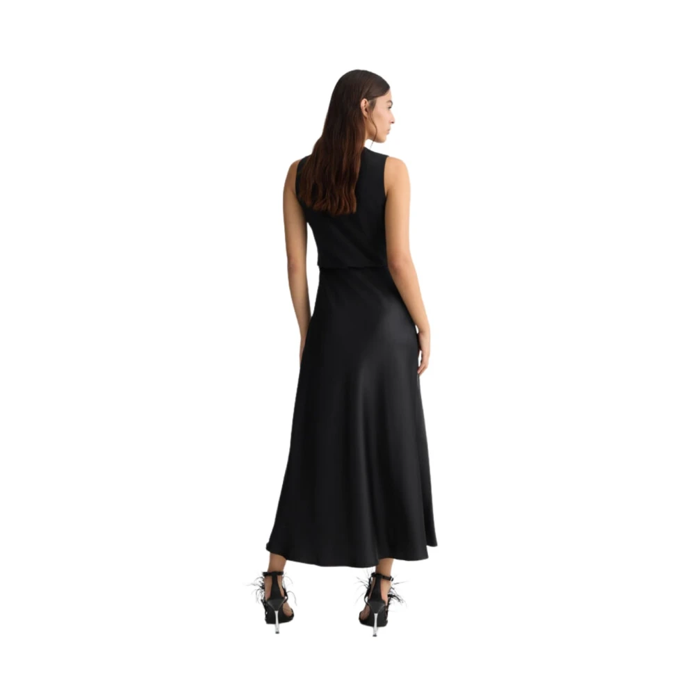 Liu Jo Lange satijnen jurk met vest Black Dames