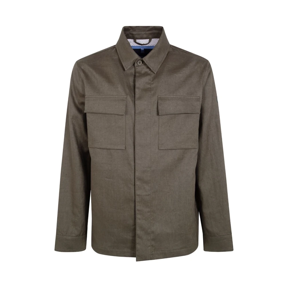 People Of Shibuya Mannelijk Groente Jassen Heren, Groen, L, Linnen, Linnen Overshirt