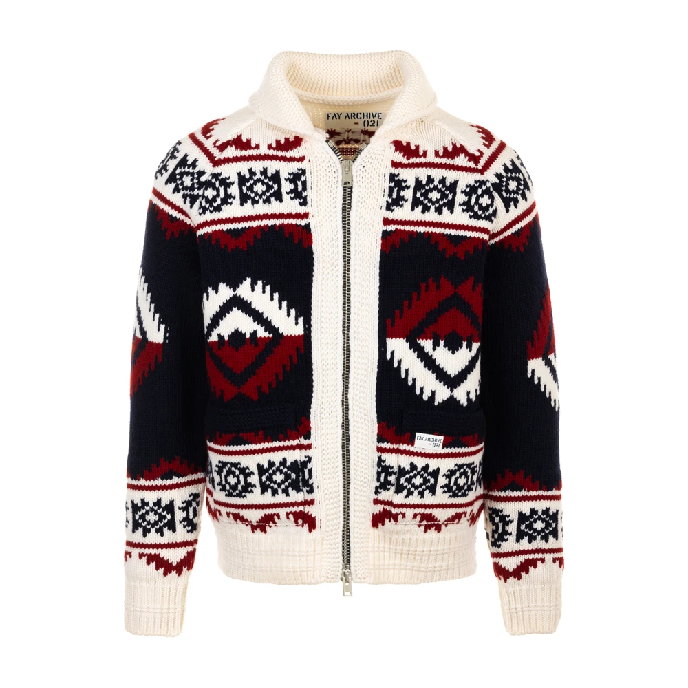 Fay MultiColour Sweater Jacket Multicolor Heren