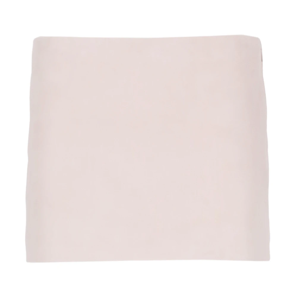 Khaite Roze Leren Rok Zijrits Sluiting Pink Dames