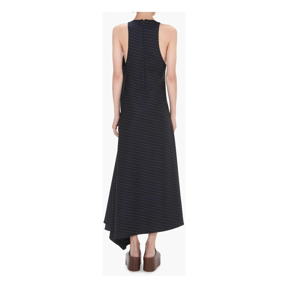 JW Anderson Navy V-Hals Gepaneelde Jurk Blue Dames