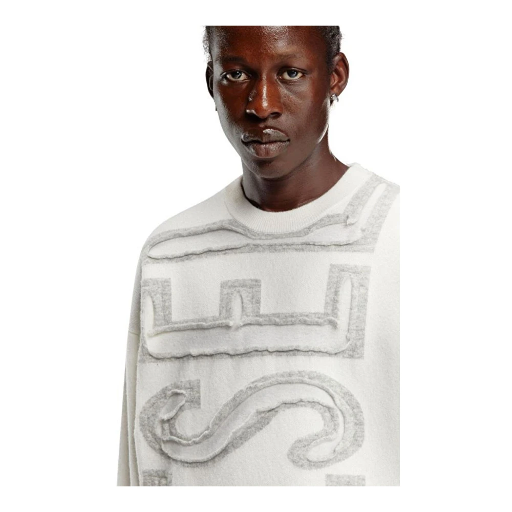 Diesel Wollen trui met Super Logo peel-off White Heren