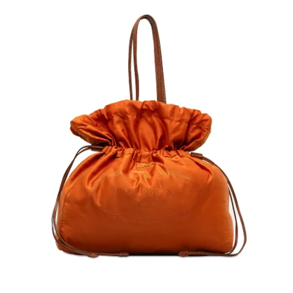 Prada Vintage Pre-owned Leather shoulder-bags Orange Dames