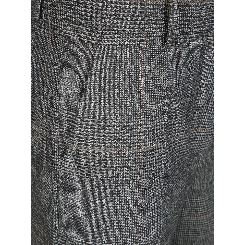 Incotex Tweed Omgeslagen Broek Gray Dames
