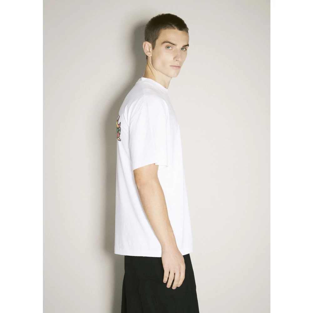 032c Grafische Fruitprint Katoenen T-shirt White Heren
