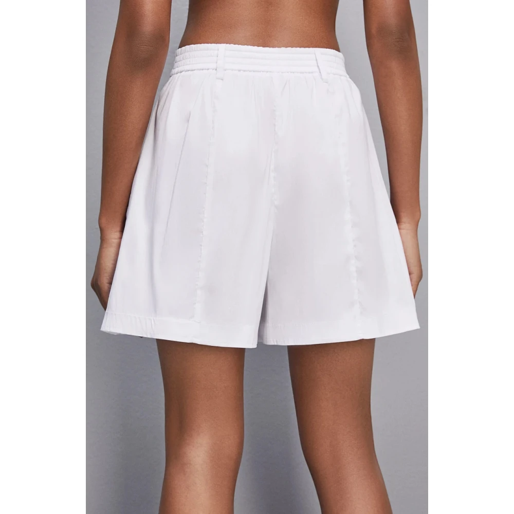 PATRIZIA PEPE Stretch katoenen poplin shorts White Dames