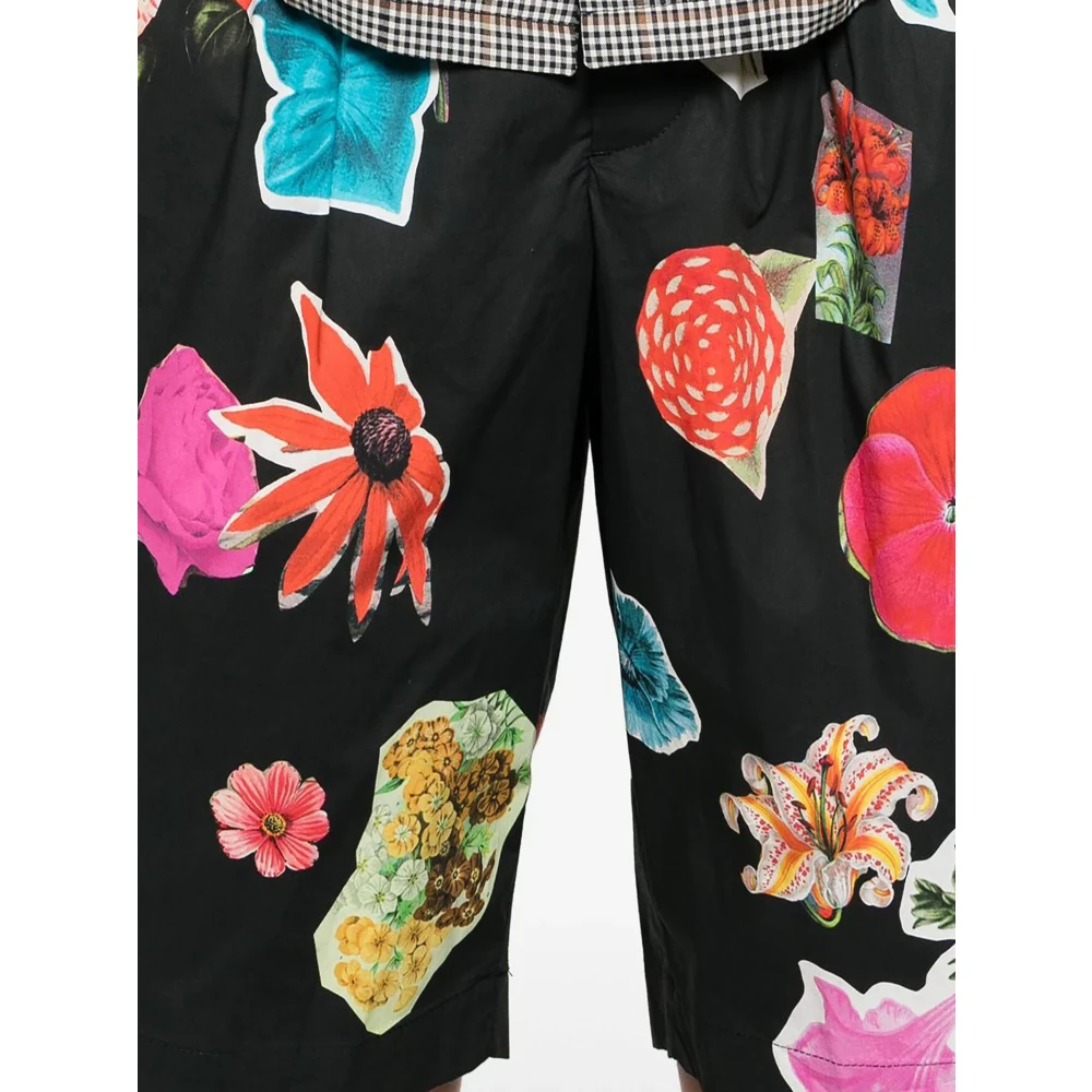 Marni Zwarte Bloemen Bermuda Shorts Multicolor Heren