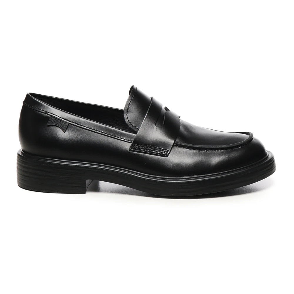 Camper Men's Black Loafers, 9 Uk, Flat Shoes Dean