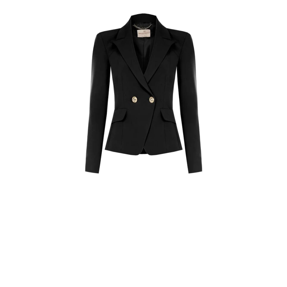 RINASCIMENTO Dubbelrijige Korte Blazerjas Black Dames