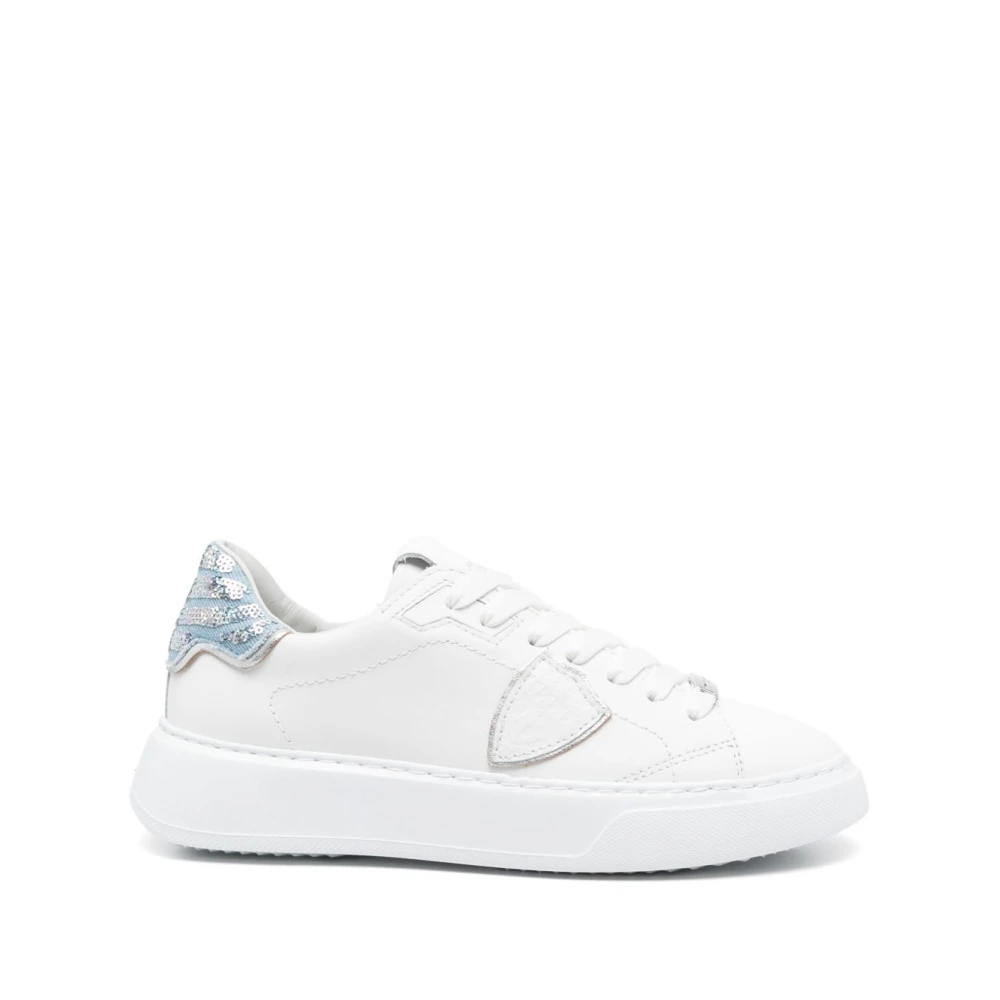 Philippe Model Vit Himmelblå Sneakers Dam Skor White, Dam