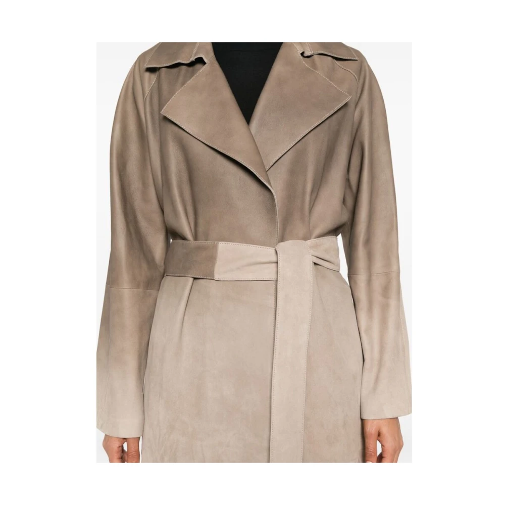Arma Taupe Suède Jas Gradiënt Effect Brown Dames