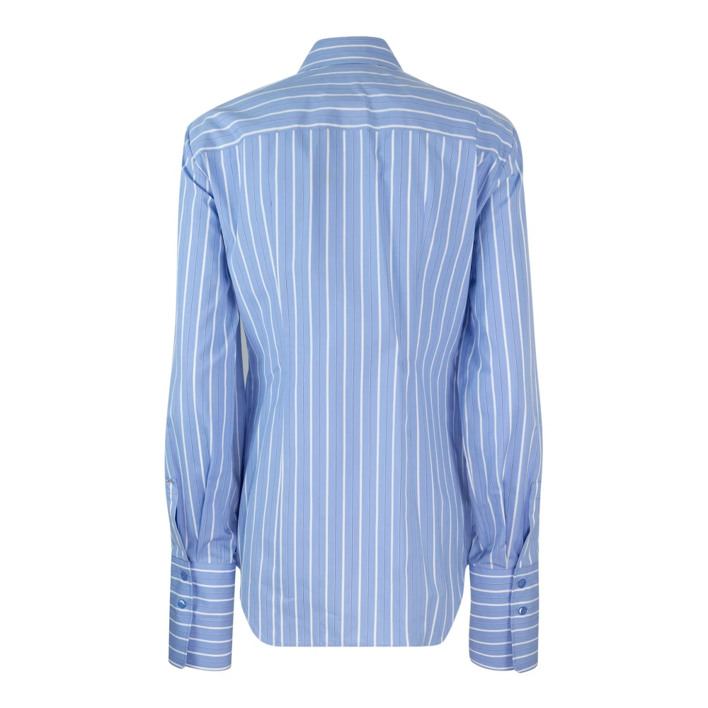 SPORTMAX Blauw Gestreept Overhemd Regular Fit Blue Dames