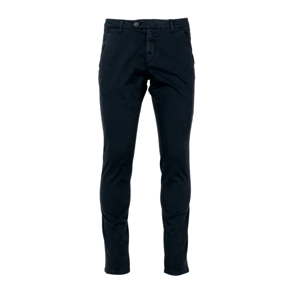 Roy Roger's Blauwe Katoenen Broek Slim Fit Blue Heren