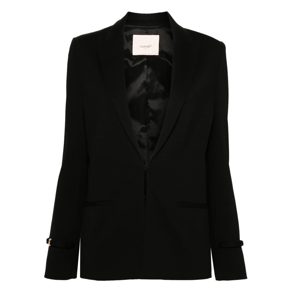 Twinset Elegante Zwarte Blazer Black Dames