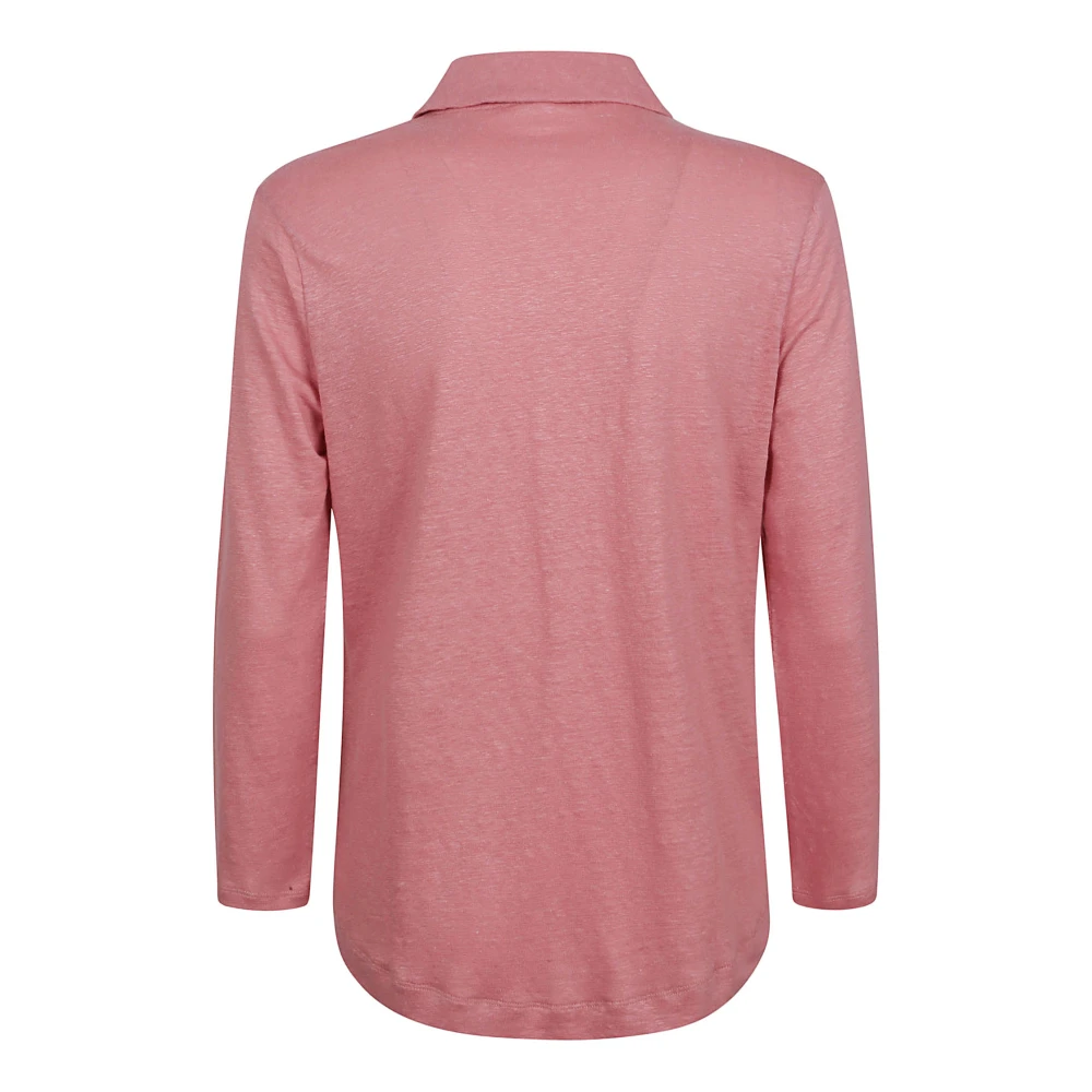 majestic filatures Roze Linnen Elastaan T-shirts Polos Pink Dames