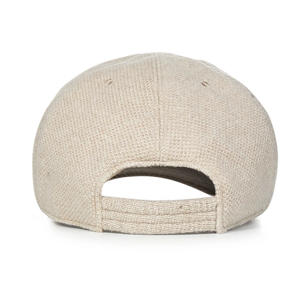 Kiton Kasjmier Beige Hoed met Logo Borduurwerk Beige Heren