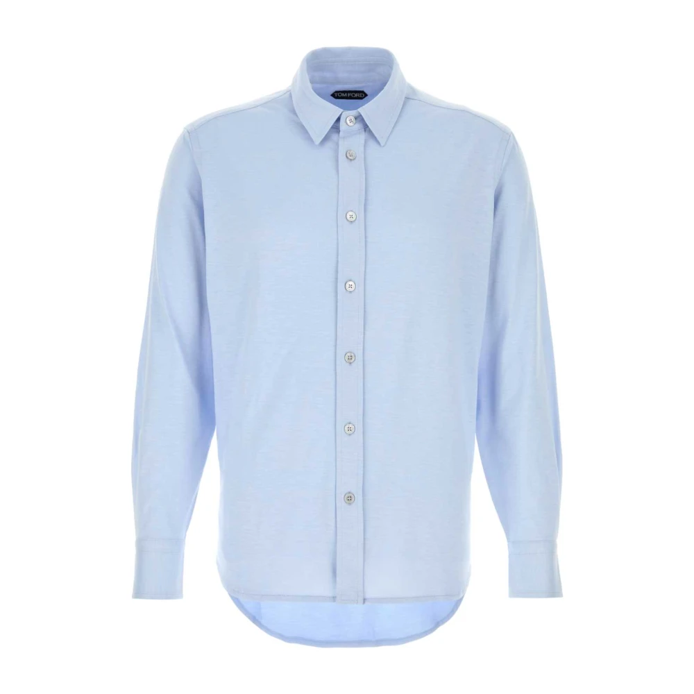 Tom Ford Men's Blue Silk Cotton Blend Shirt