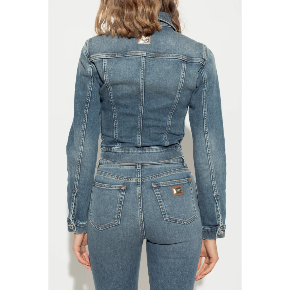 Dolce & Gabbana Denim jas met vintage effect Blue Dames