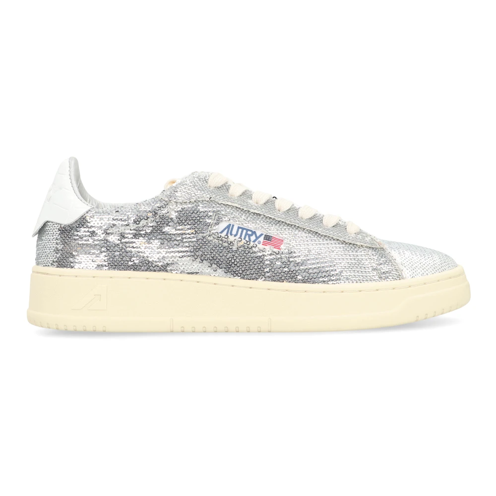 Autry Women's Gray Sneakers, 6 Uk, Dallas Low Sparkling Trainers