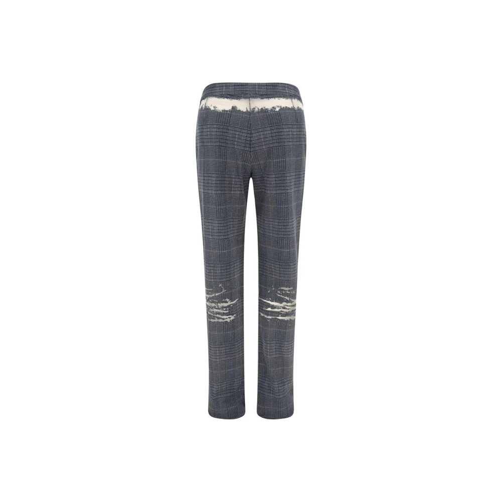 Diesel Geruite Flare Katoenen Broek Gray Dames