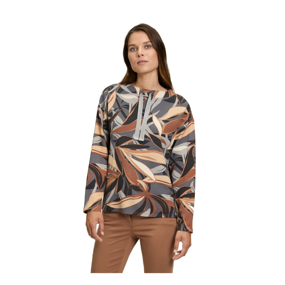 Betty Barclay Sweatshirt met hoge kraag en glinsterende details Multicolor Dames