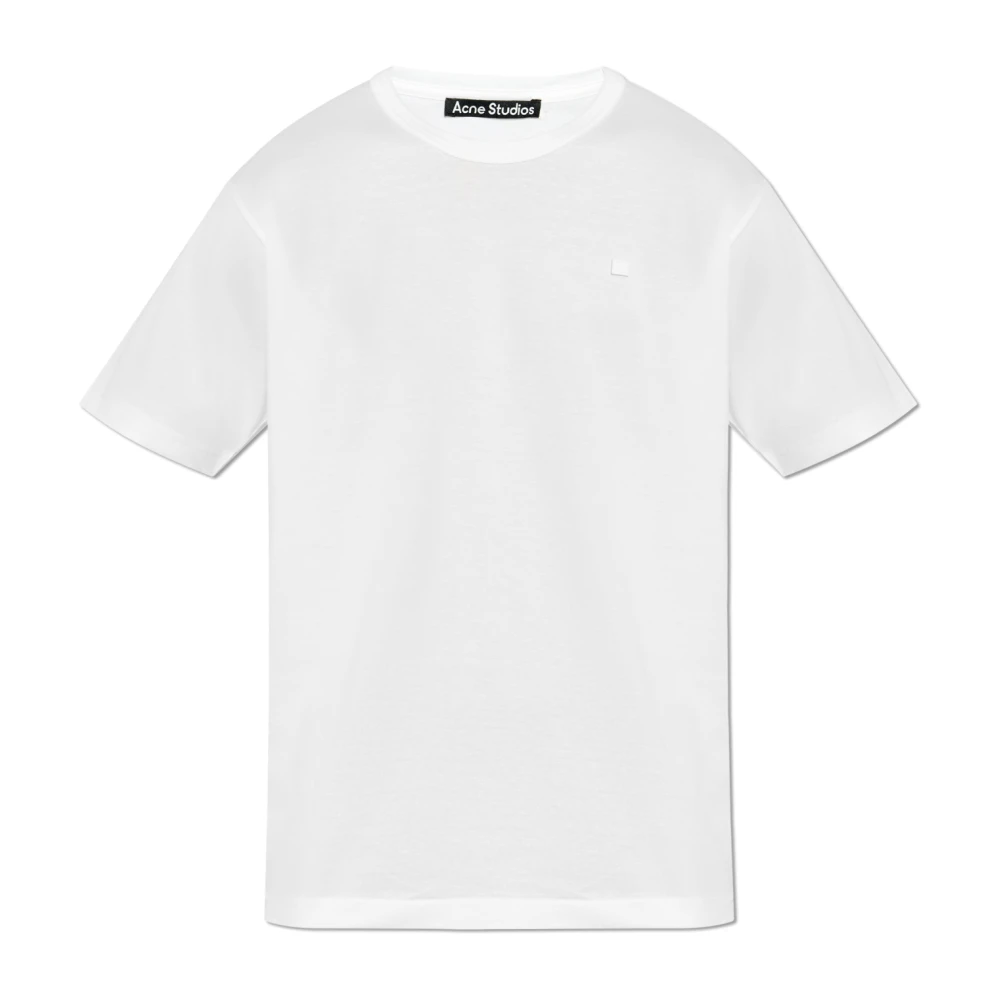 Acne Studios Wit Katoenen T-Shirt Cl0290 White Dames