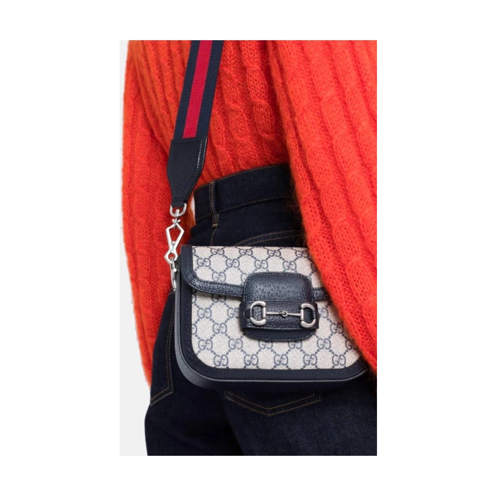 Gucci Horsebit 1955 Supreme Tas Blue Dames