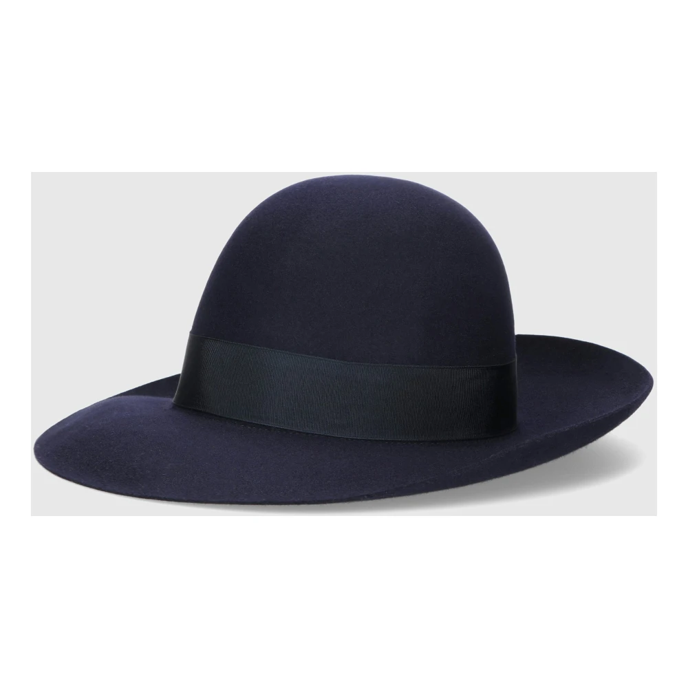 Borsalino Folar Vilt Koepel Hoed Blue Dames