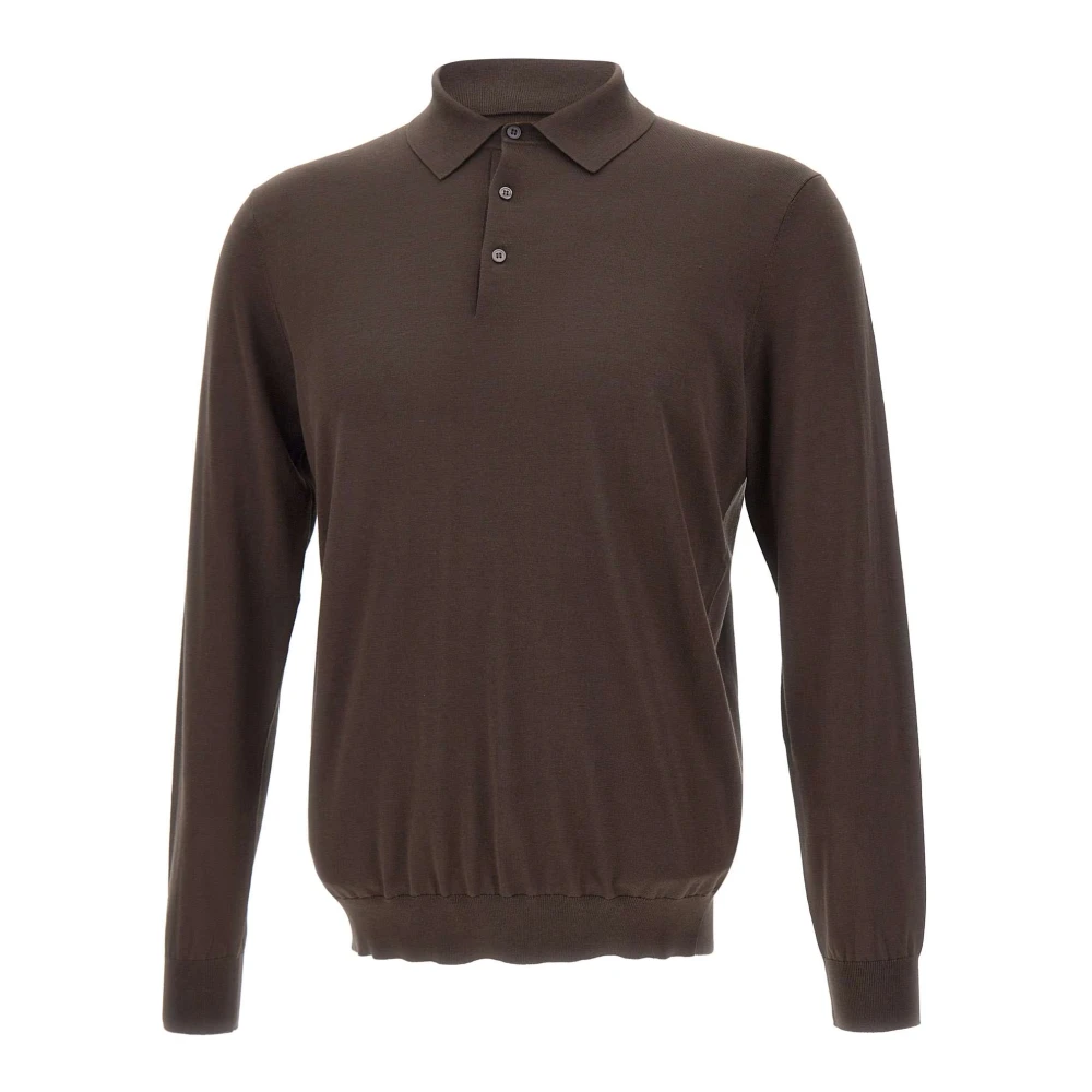 Kangra Brun Silk-Cotton Polo