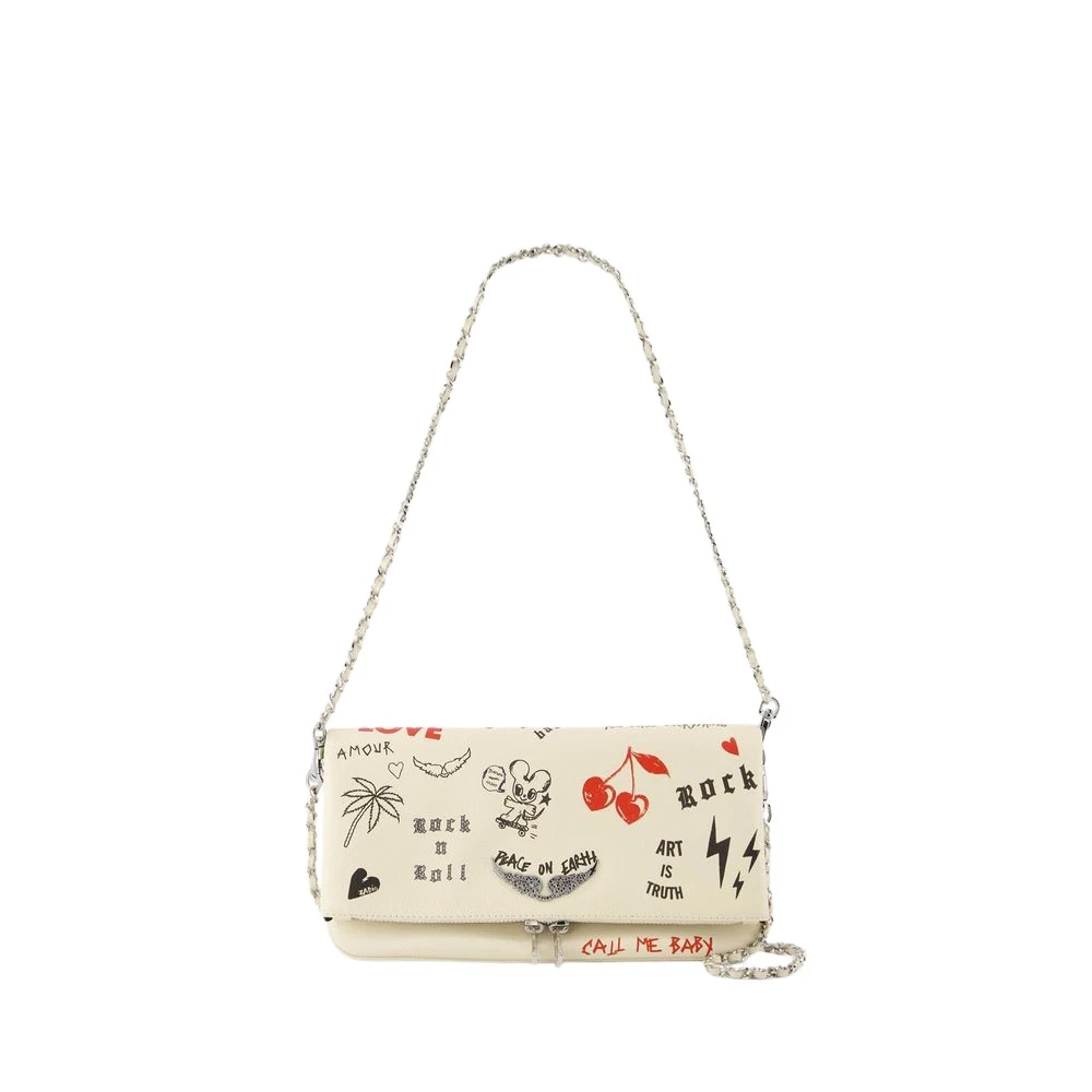 Zadig & Voltaire Witte leren Crossbody tas met ketting White Dames