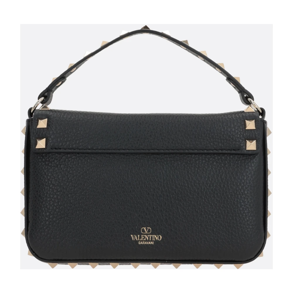 Valentino Garavani Zwarte leren schoudertas met studs Black Dames