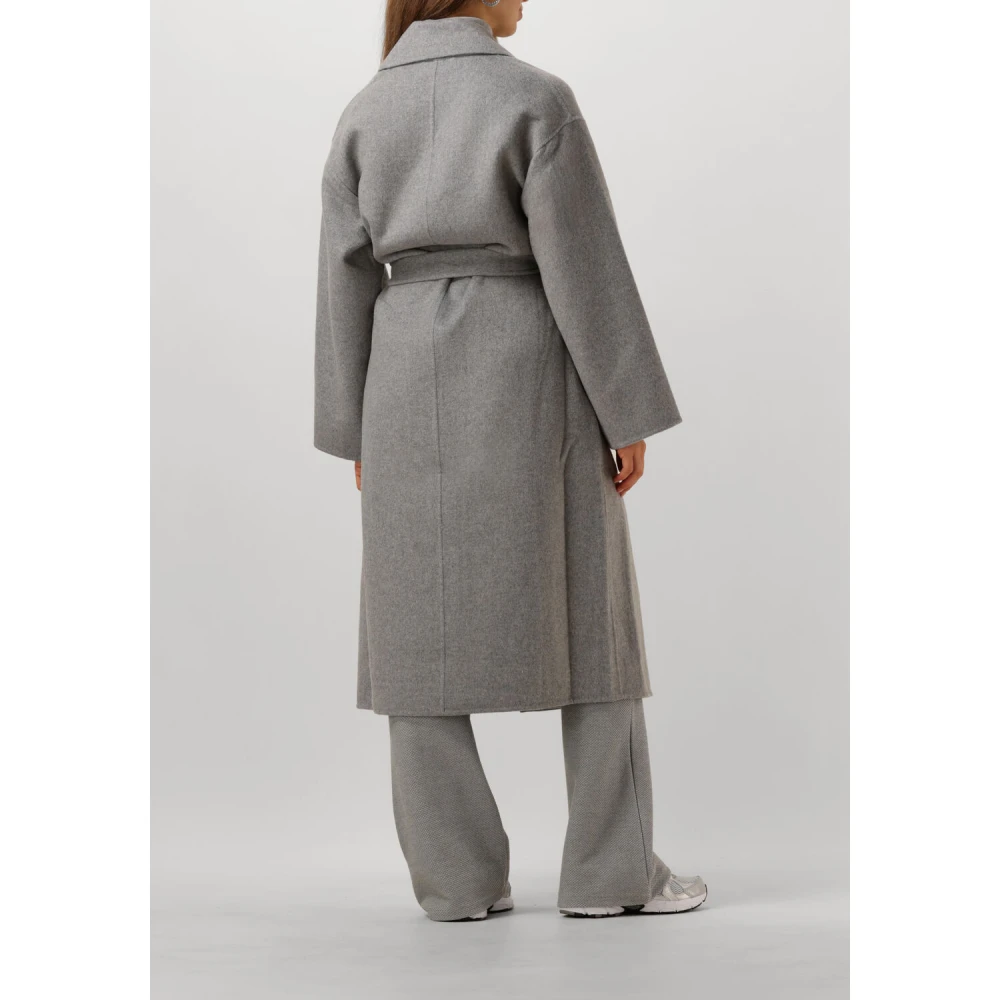 Summum Woman Klassieke Wol Lange Jas Gray Dames