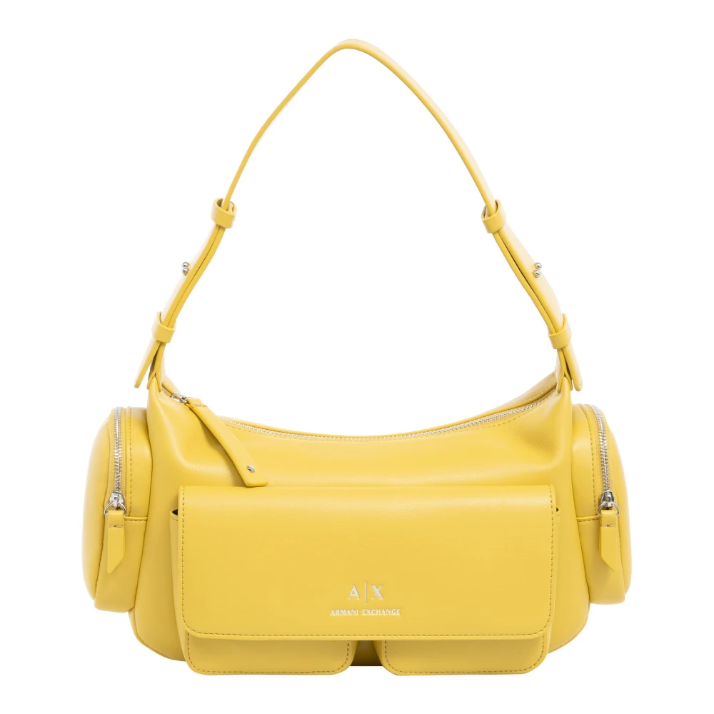 Armani Exchange Women's Yellow Chic Hobo Bag With Zip Closure