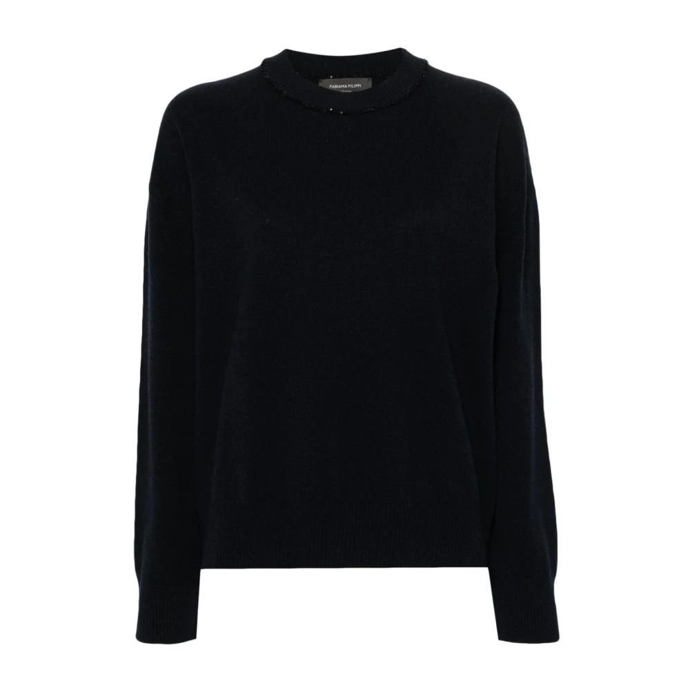 Fabiana Filippi Blauwe Sweatshirt Aw24 Damesmode Black Dames