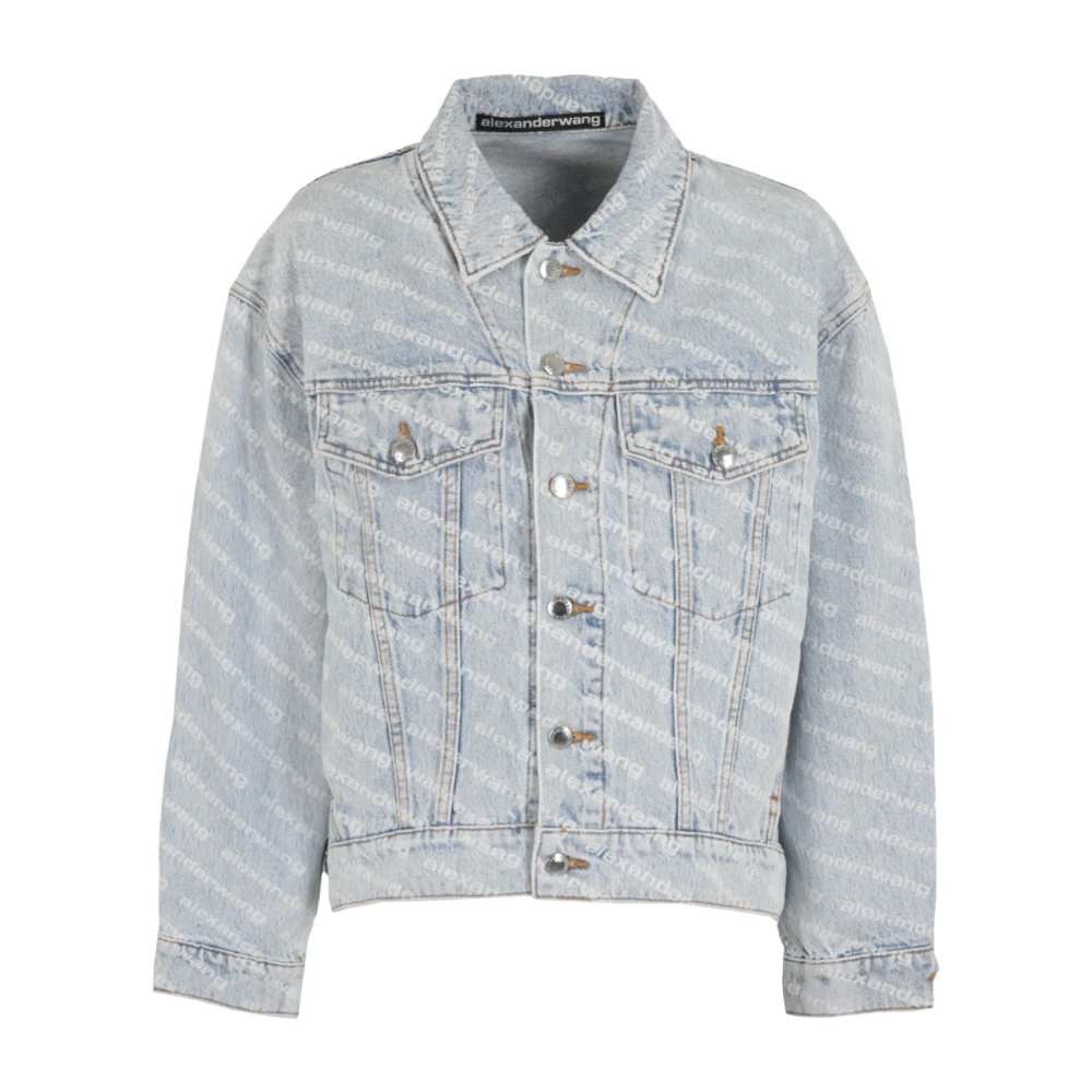 alexander wang Bleach Logo Print Stijlvolle Tee Blue Dames