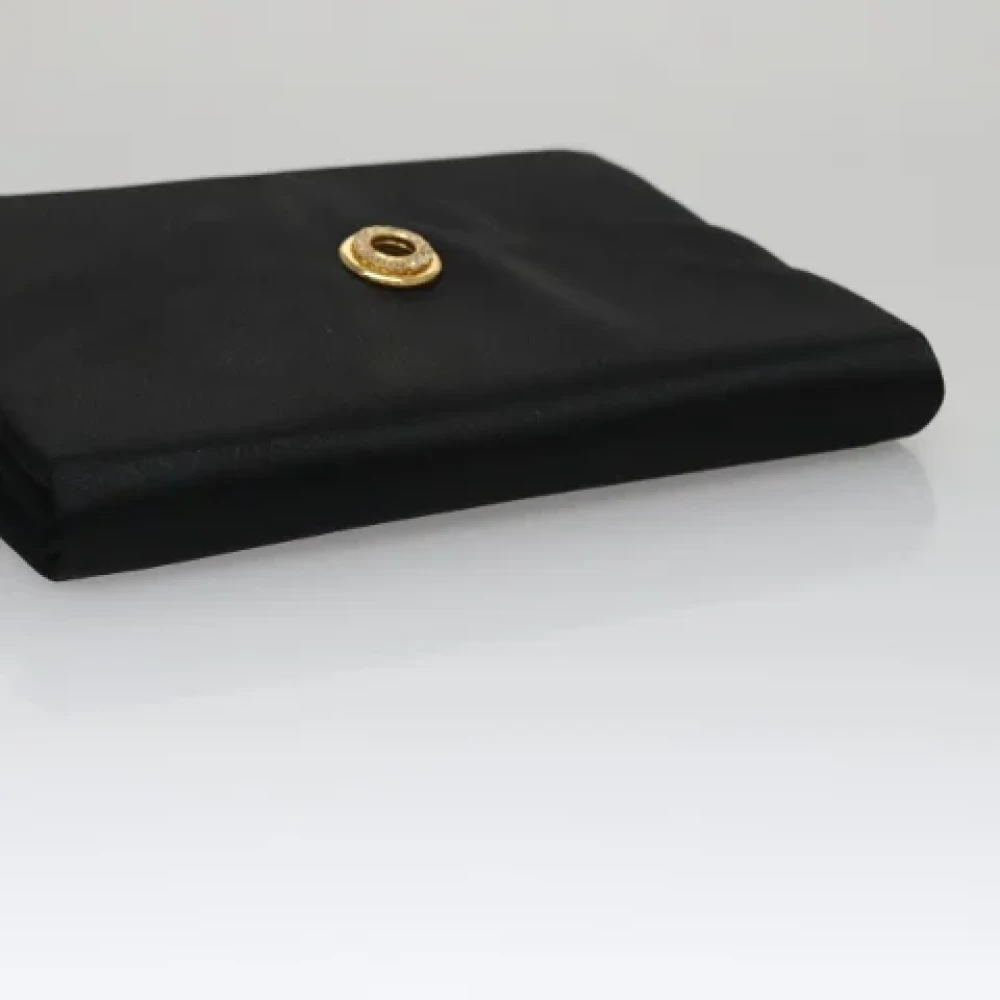 Saint Laurent Vintage Pre-owned Satin clutches Black Dames
