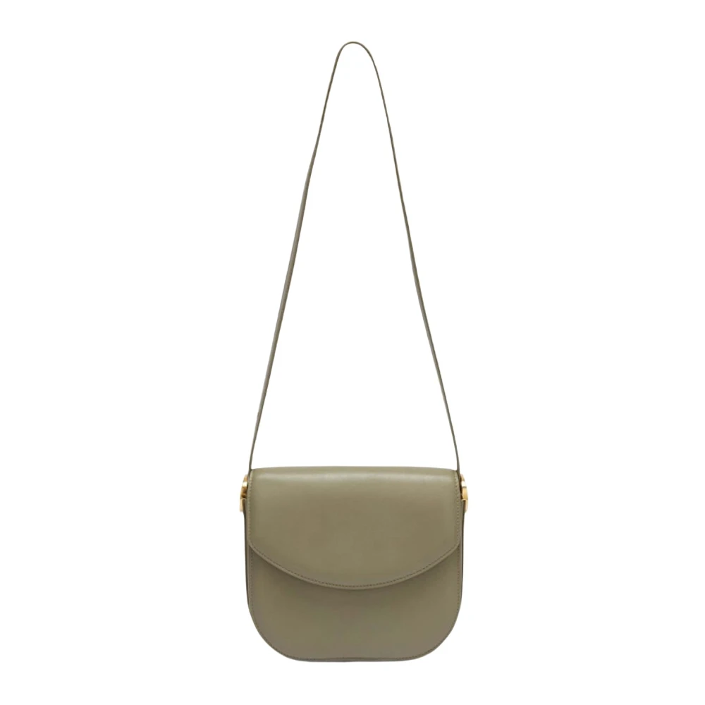 Jil Sander Coin Media Leren Tas Leisteen Green Dames