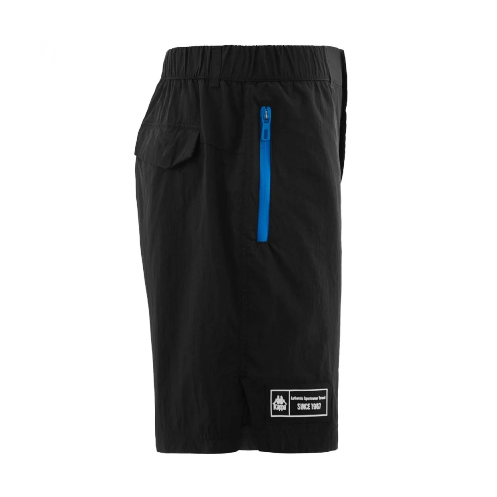 Kappa Geweven shorts voor heren met waterdichte ritszakken Black Heren