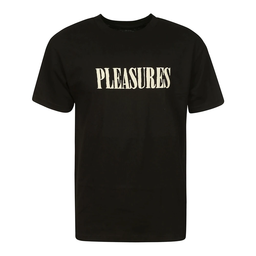 Pleasures Zwart Katoenen T-shirt met Logoprint Black Heren