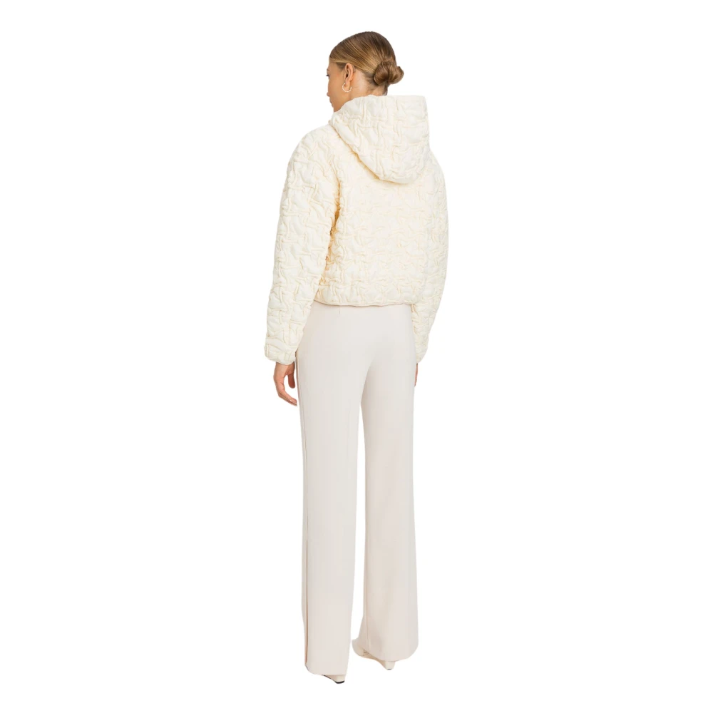Twinset Witte Gewatteerde Jas met Capuchon White Dames