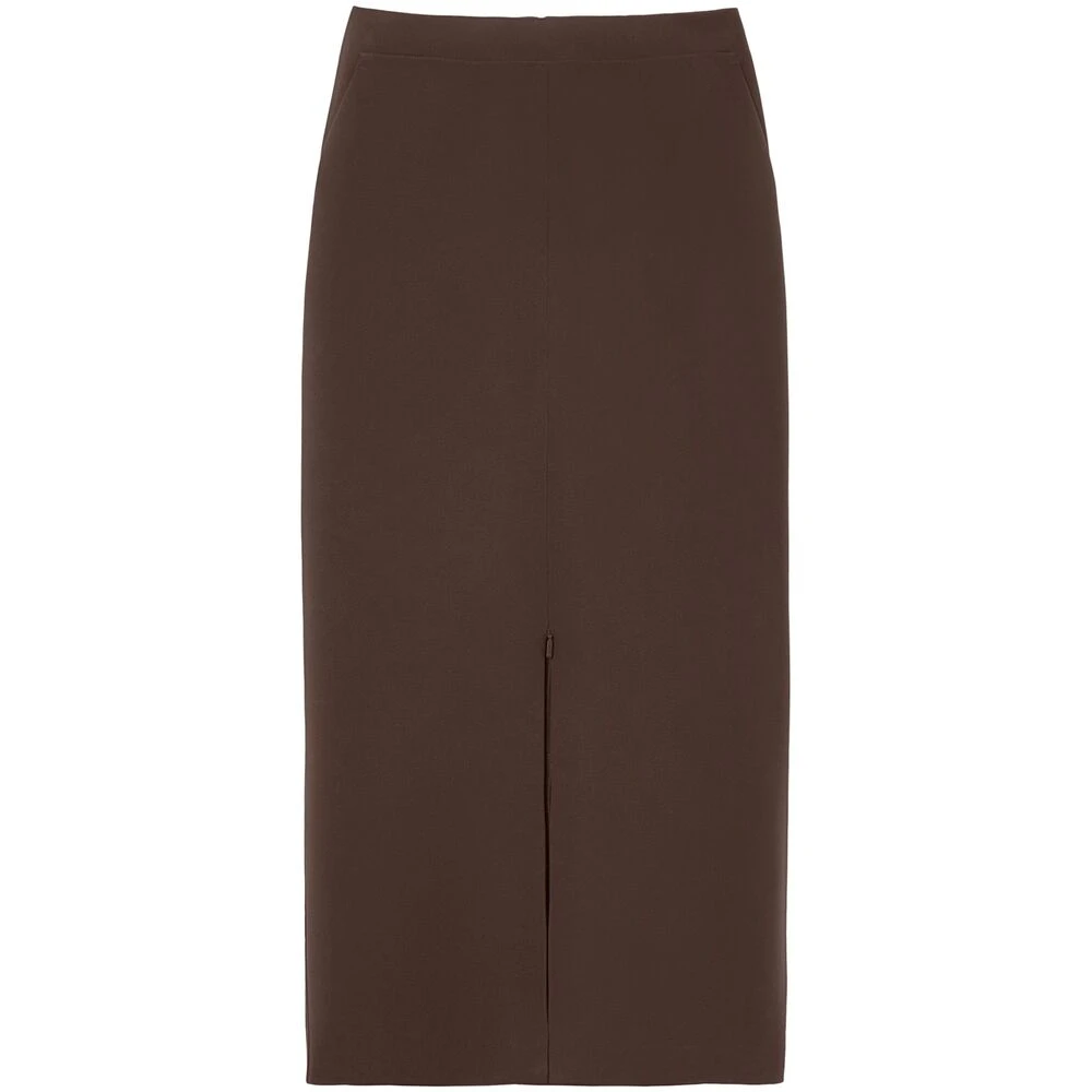Pinko Bruine kokerrok met split Brown Dames