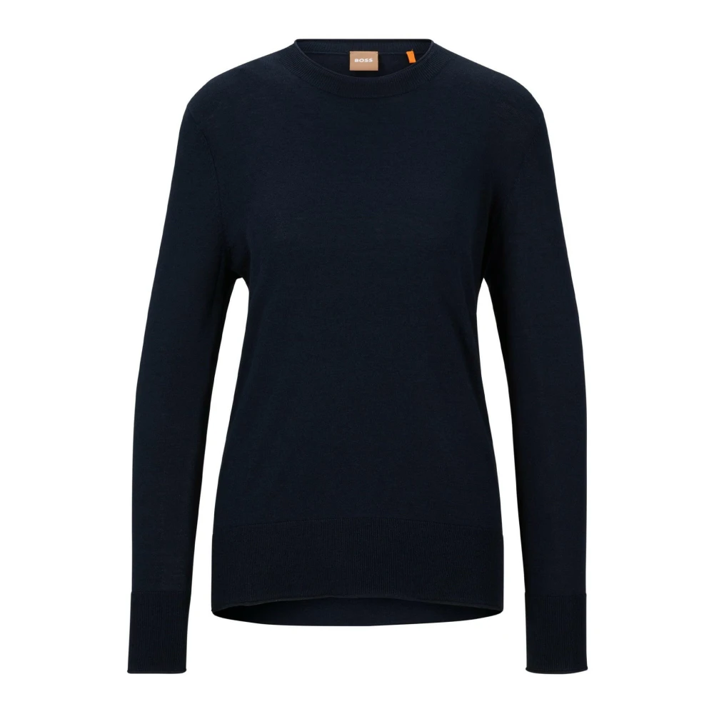 Hugo Boss Round-neck Knitwear Blue Heren