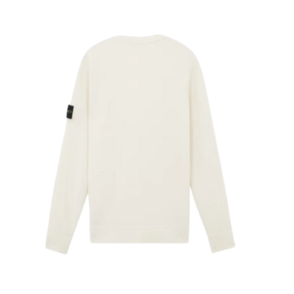 Stone Island Geribbelde Wol Stretch Crewneck Sweatshirt Beige Heren