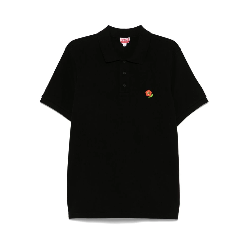 Kenzo Zwarte Polosweater met Logoborduursel Black Heren
