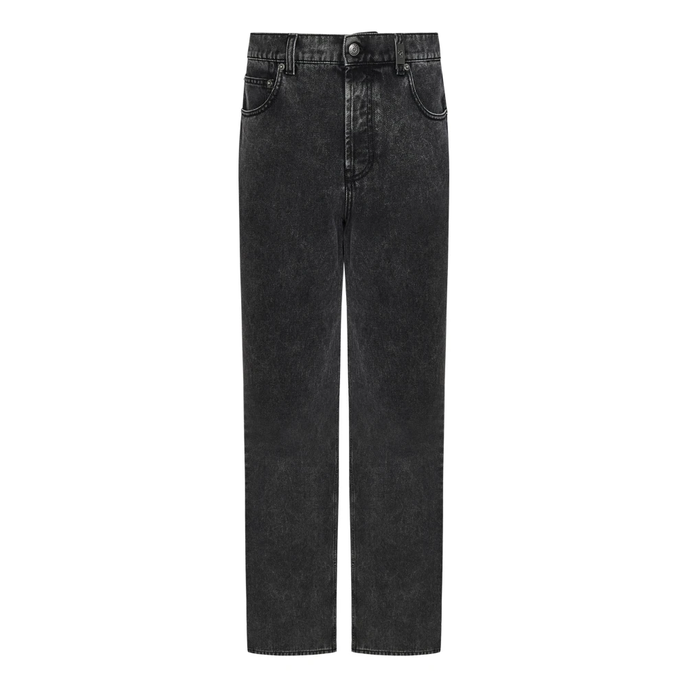 Alexander mcqueen Zwarte Skull Plate Jeans Aw24 Black Heren