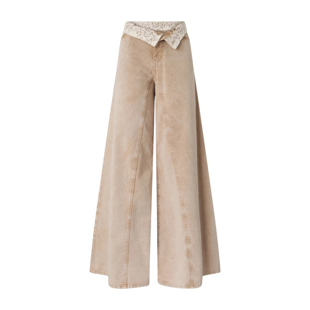 Pinko , Wide Jeans, Female, Beige, W29, Winona Wide Leg Jeans