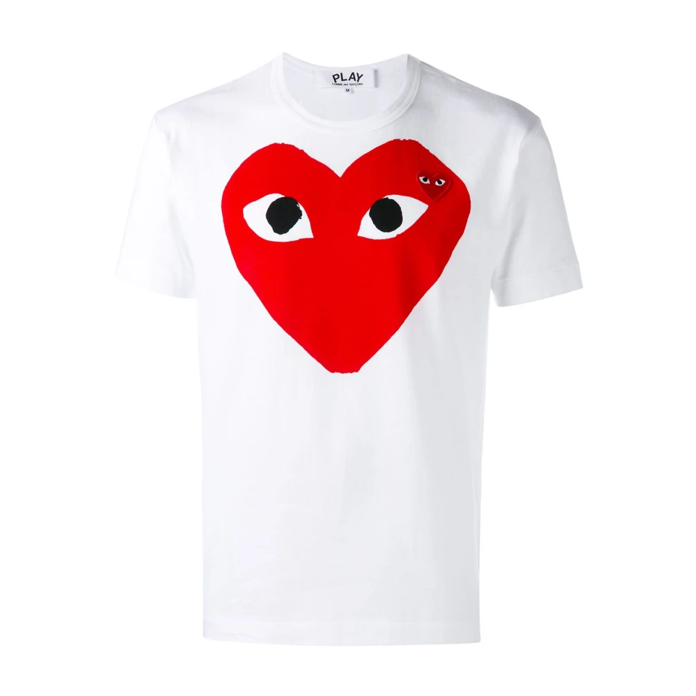 Comme des Garçons Play Vita T-shirts och Polos med Converse-stil White, Herr