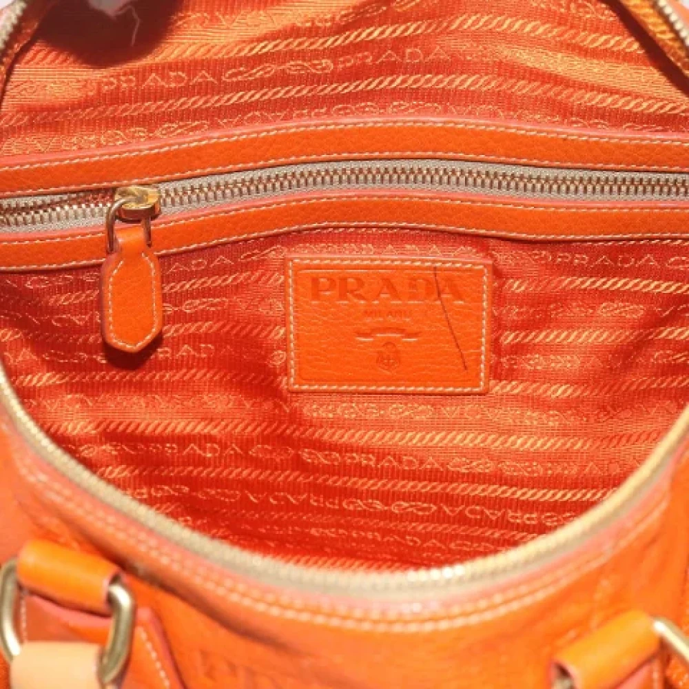 Prada Vintage Pre-owned Leather prada-bags Orange Dames