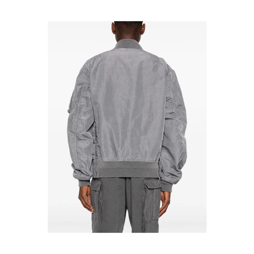 Sacai Gekreukte Afwerking Rits Baseball Jack Gray Heren