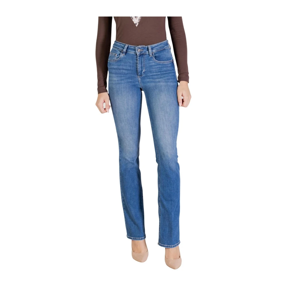 Liu Jo Women's Blue Zip And Button Front Pocket Jeans